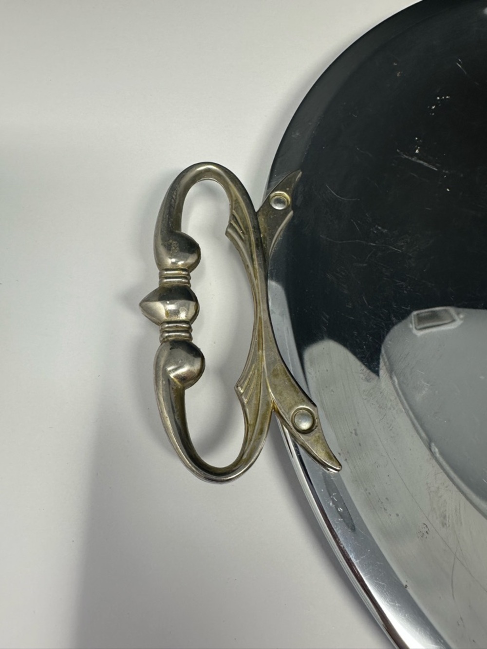 Vintage Kromex 13" Aluminum Handled Serving Tray Vogue Line A4 - Picture 4 of 6
